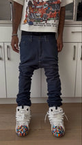 Kompy Striped Navy Blue Denim