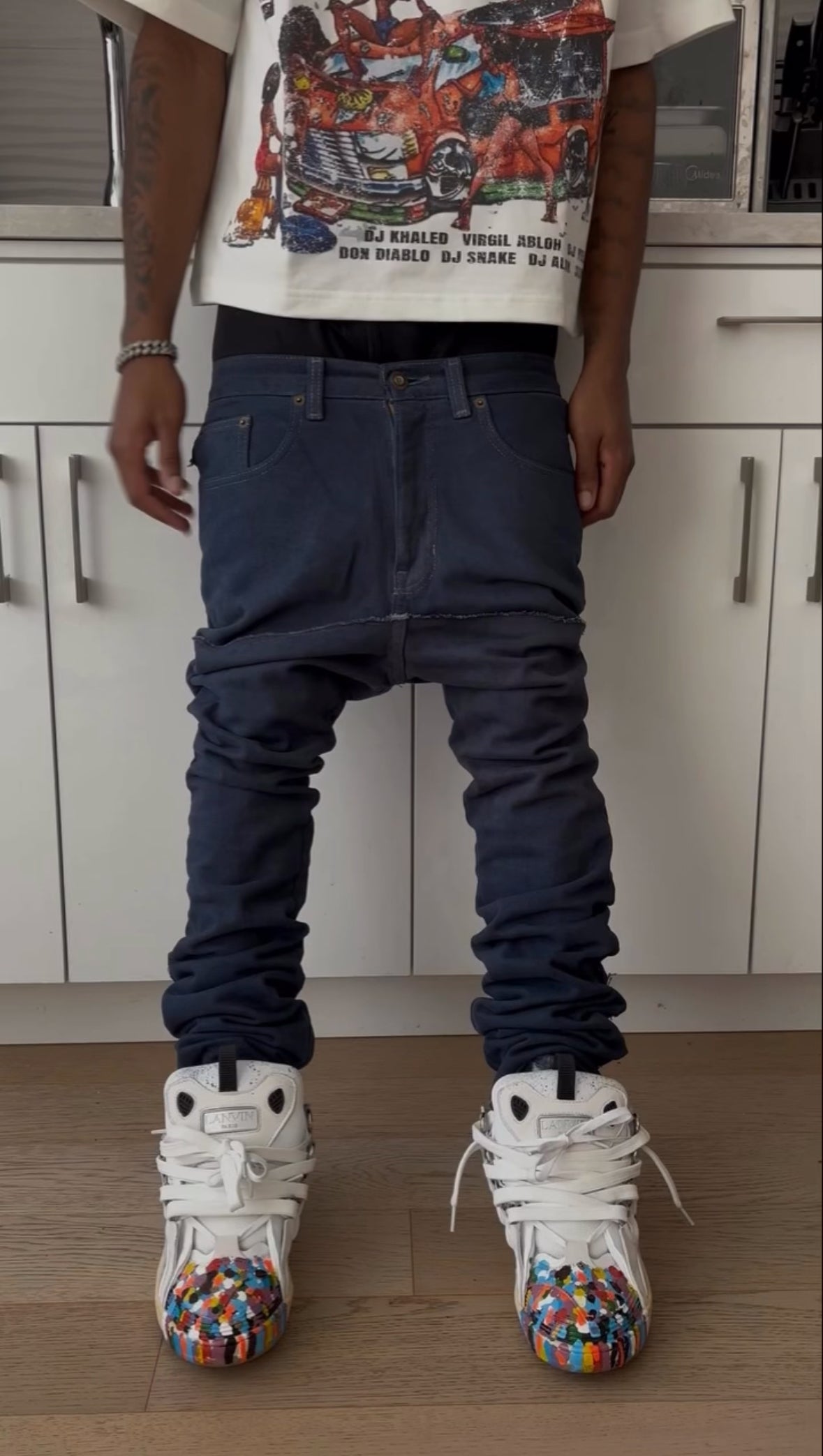 Kompy Striped Navy Blue Denim